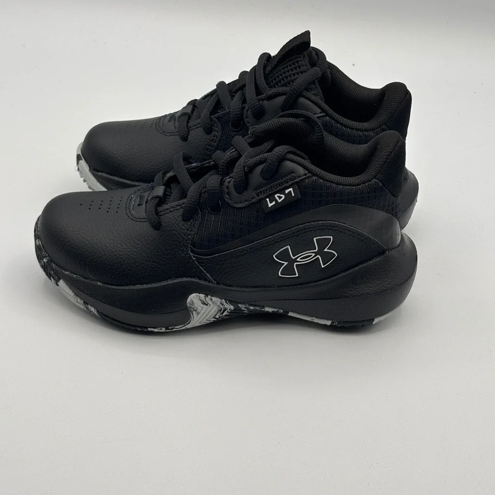 Under Armour UA PS Lockdown 7 Shoes Unisex Size 11K Black White 3028514-004